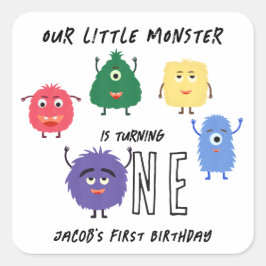 モンスターの初誕生日パーティー スクエアシール