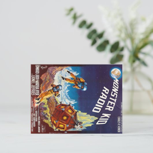 モンスターの子供のラジオからの最初月モンスターの郵便はがき ポストカード (スタンド正面)