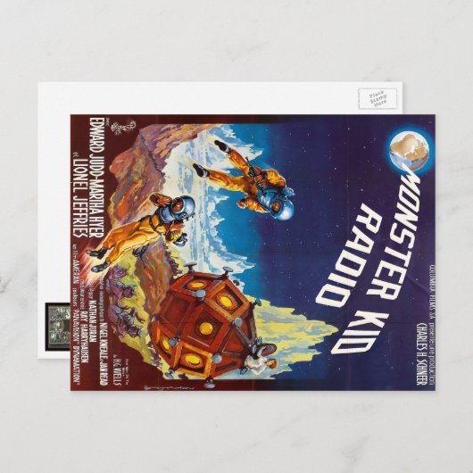 モンスターの子供のラジオからの最初月モンスターの郵便はがき ポストカード (正面/裏面)