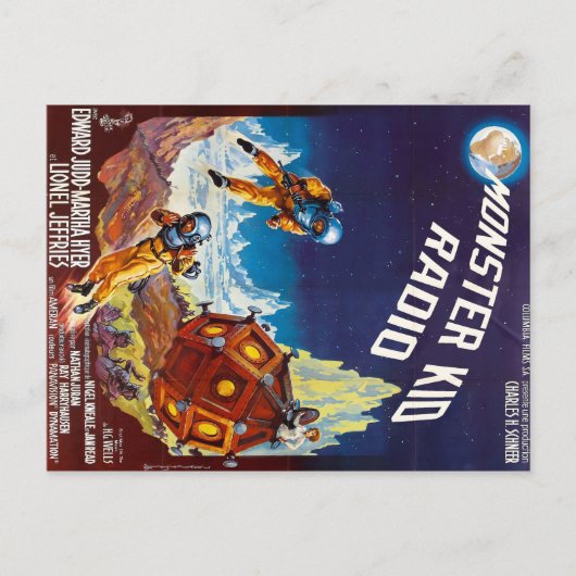 モンスターの子供のラジオからの最初月モンスターの郵便はがき ポストカード (正面)