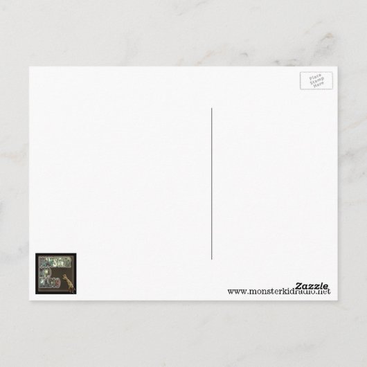 モンスターの子供のラジオの郵便はがきからのわにモンスター ポストカード (裏面)