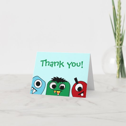 モンスターの子供は感謝していしています サンキューカード (正面)