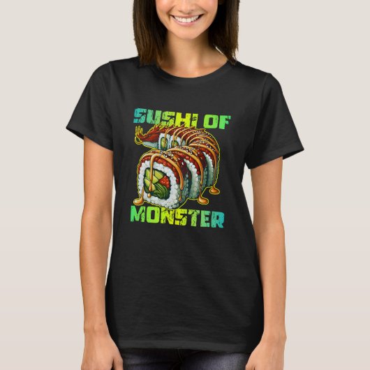 モンスターの寿司デザイン Tシャツ (正面)