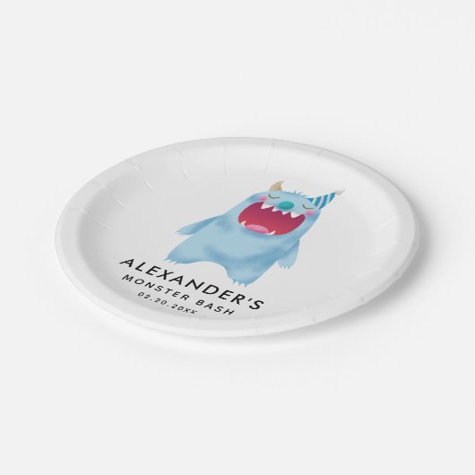 モンスターの強打の子供の誕生日のパーティー ペーパープレート (アングル)