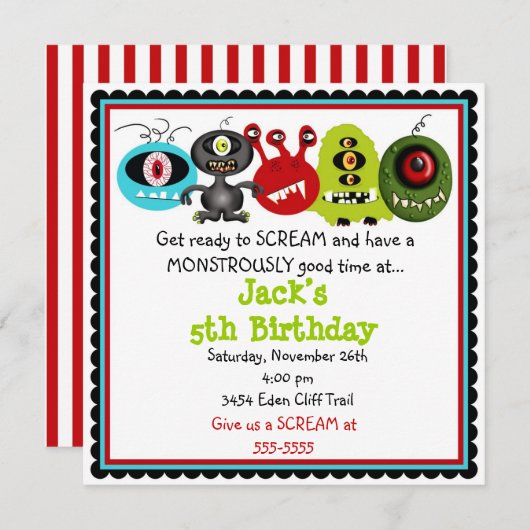 モンスターの招待状 招待状 (正面/裏面)