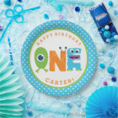 モンスターの最初誕生日の紙皿 ペーパープレート (パーティー)