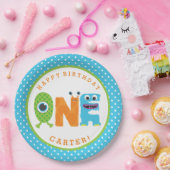 モンスターの最初誕生日の紙皿 ペーパープレート (パーティー)