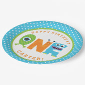 モンスターの最初誕生日の紙皿 ペーパープレート (アングル)