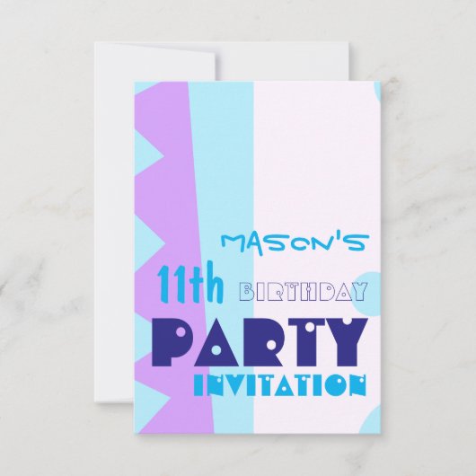 モンスターの歯 11歳の誕生日パーティー招待状 招待状 (正面)