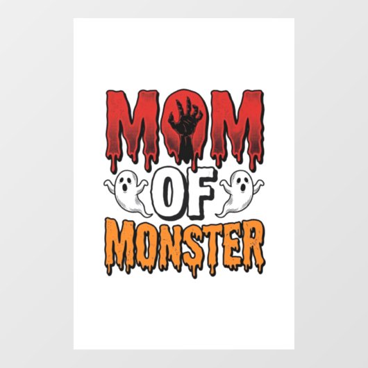 モンスターの母ヴィンテージハロウィンTシャツデザイン_1 ウィンドウサイン (シート)