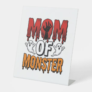 モンスターの母ヴィンテージハロウィンTシャツデザイン_1 台座サイン