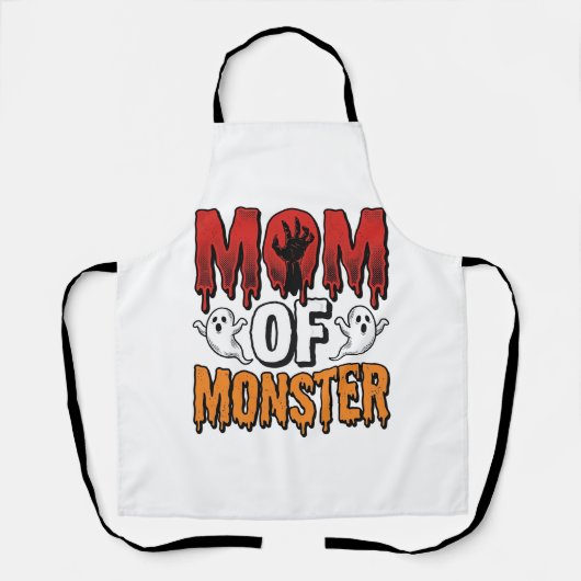 モンスターの母 ヴィンテージ ハロウィンTシャツ デザイン_1 エプロン (正面)
