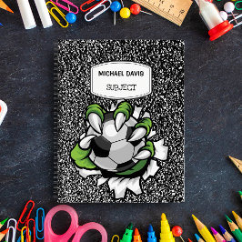 モンスターの爪がサッカーを握るカスタムスパイラル ノートブック