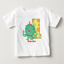 モンスターの第1誕生日のカスタム ベビーTシャツ