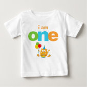 モンスターの第1誕生日のTシャツの幼児のベビーの子供 ベビーTシャツ (正面)