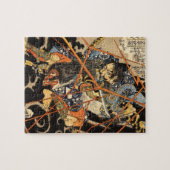 モンスターの絵画を殺している古い武士 ジグソーパズル (横)