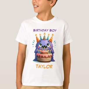 モンスターの誕生日ボーイ 名前入りキッズ Tシャツ