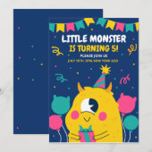 モンスターの誕生日招待状、ハロウィンの誕生日 招待状 (正面/裏面)