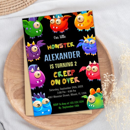 モンスターの誕生日招待状、フライングモンスター 招待状