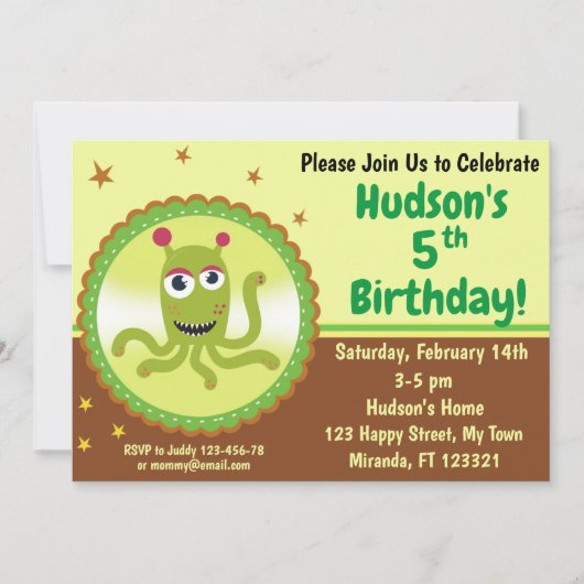 モンスターの誕生日招待状 招待状 (正面)