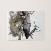 モンスターの雄牛のトロフィの木びき台 ジグソーパズル (横)