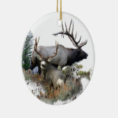 モンスターの雄牛のトロフィの木びき台 セラミックオーナメント (右)