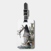 モンスターの雄牛のトロフィの木びき台 ラゲッジタグ (正面縦)