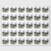 モンスターの雄牛のトロフィの木びき台 ラッピングペーパー (フラット)