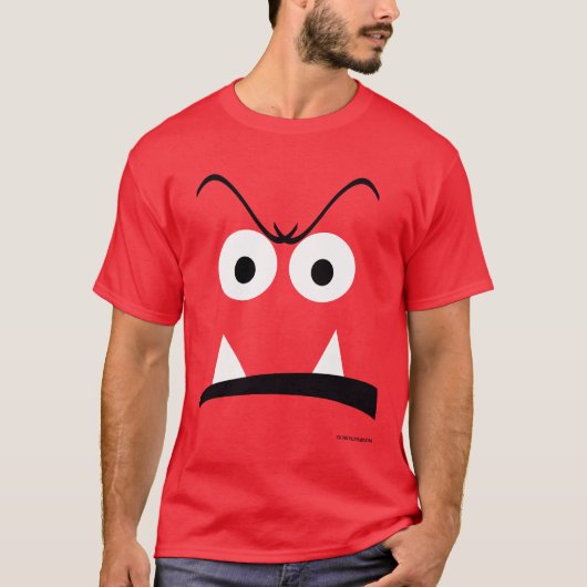モンスターの顔メンズTシャツ Tシャツ (正面)