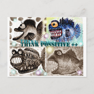 モンスターの魚の集団 ポストカード