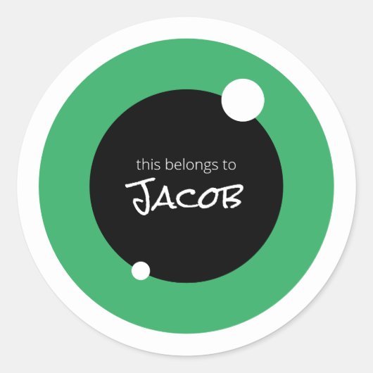 モンスターアイ名前をカスタムするスクールの持ち物 ラウンドシール (正面)