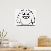 モンスターアウトラインスケッチ ポスター (キッチン)