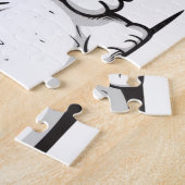 モンスターアウトラインスケッチ(小) ジグソーパズル (側面)