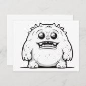 モンスターアウトラインスケッチ（小） ノートカード (正面/裏面)