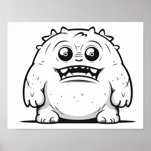 モンスターアウトラインスケッチ（小） ポスター (正面)