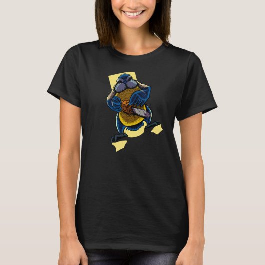 モンスターアニマルズチェーンソーブルーティット Tシャツ (正面)