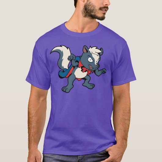 モンスターアニマルズ吸血鬼スカンクの女の子 Tシャツ (正面)