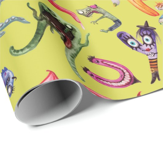 モンスターアルファベットキッドのパターン ラッピングペーパー (ロールコーナー)