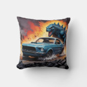 モンスターアンドクラシックマッスルカーデコール装飾用クッション クッション (正面)