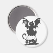 モンスターウイング付き黒猫 – バックカラーを選択 マグネット (正面/裏面)
