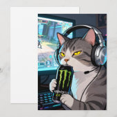 モンスターエナジーのあるゲーマー猫D 招待状 (正面/裏面)