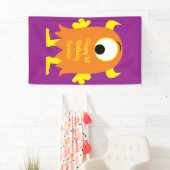 モンスターカワイイおもしろいー1歳の誕生日パーティーテーマ 横断幕 (インサイチュ)