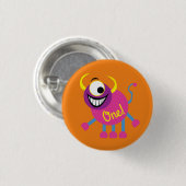 モンスターカワイイおもしろい子供の誕生日パーティーテーマ 缶バッジ (正面&裏面)