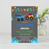 モンスターカーのプールパーティー 招待状 (スタンド正面)