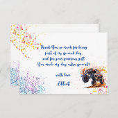 モンスターカーの誕生日パーティーに準備完了 サンキューカード (正面/裏面)