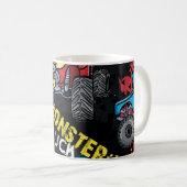 モンスターカー：抽象芸術子供っぽいパターン コーヒーマグカップ (正面右)