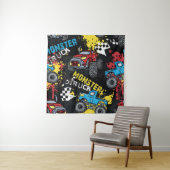 モンスターカー：抽象芸術子供っぽいパターン タペストリー (インサイチュ)