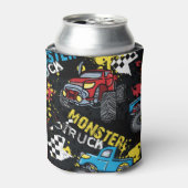 モンスターカー：抽象芸術子供っぽいパターン 缶クーラー (缶正面)
