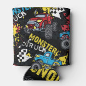 モンスターカー：抽象芸術子供っぽいパターン 缶クーラー (裏面)