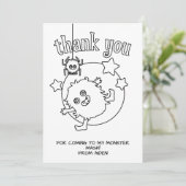 モンスターキッズぬりえカードパーティーファベお礼 サンキューカード (スタンド正面)
